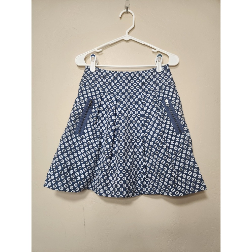 Maeve Anthropologie‎ Blue Swing Mini Skirt Size 2 With Pockets